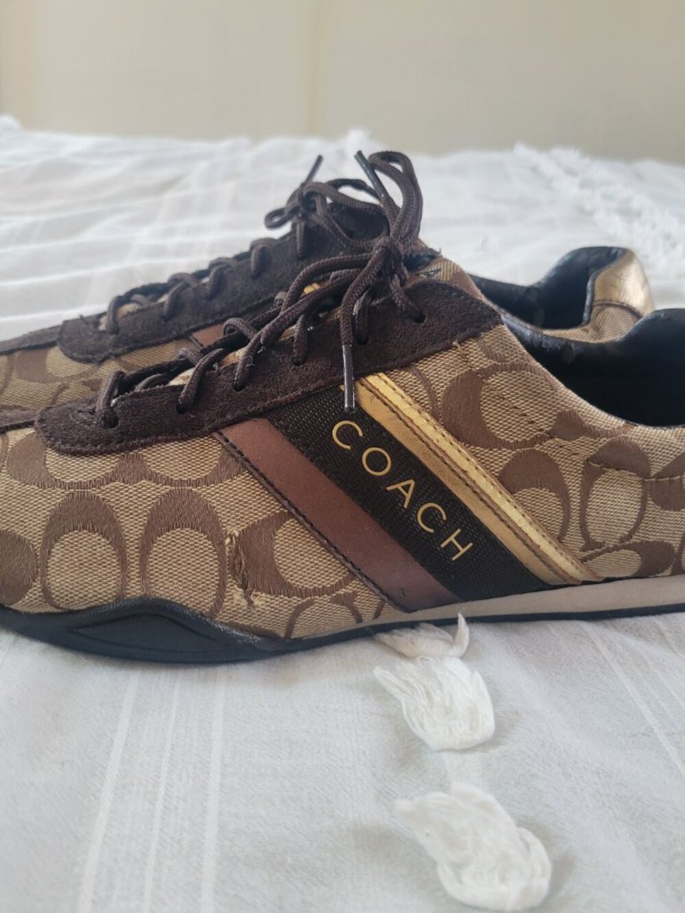 Classic Coach Jayme sneakers in the iconic khaki/brown signature canvas Sz 11 - Picture 4 of 9